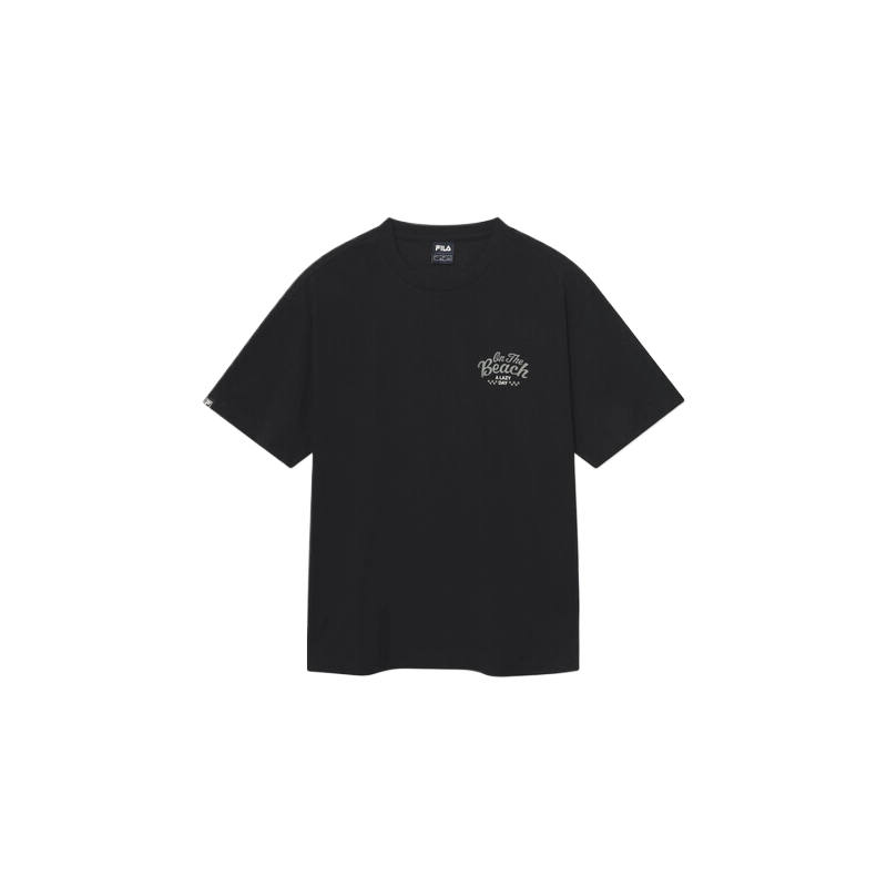 FILA T Shirts Unisex Black Crew Neck Moderate