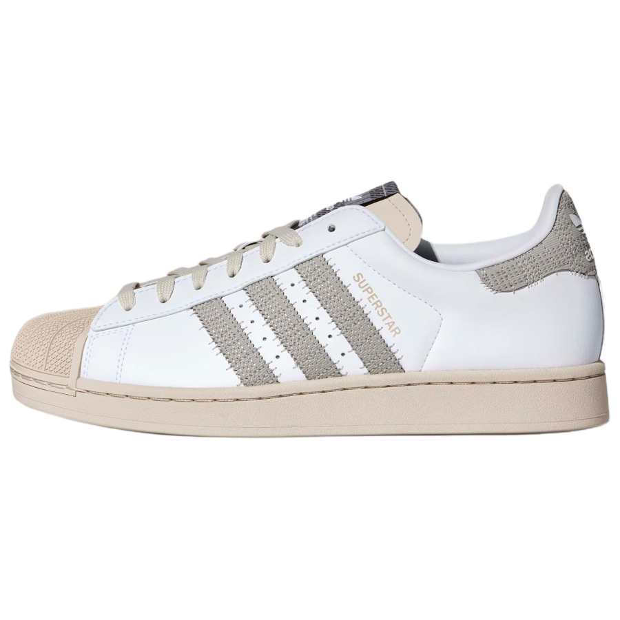 Adidas Originals Superstar 2 Fabric Skateboard Shoes Unisex White Gray Brown