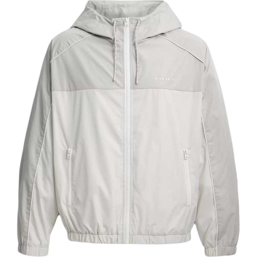 COACH Jackets Women's White Gray Hooded Non Detachable Moderate Other