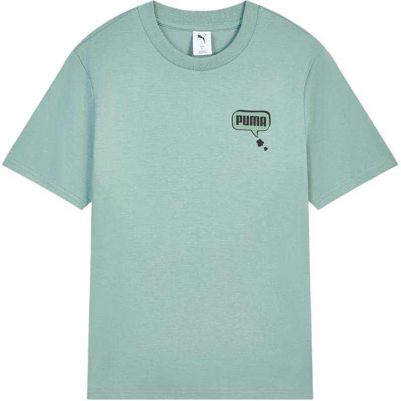 PUMA T Shirts Unisex Turquoise Crew Neck Moderate