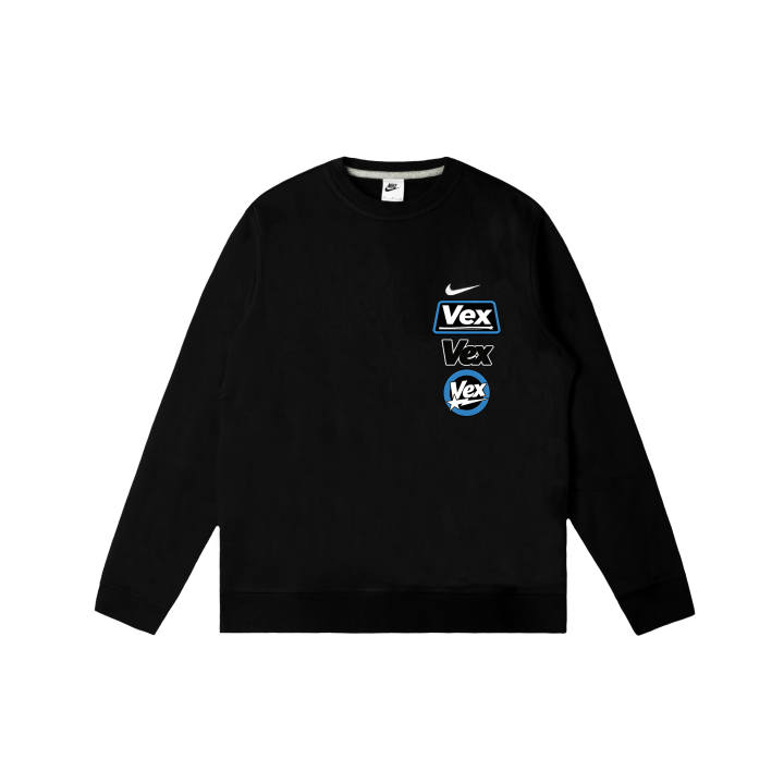 Nike Nike Club Sweatshirts Men's Black Crew Neck Moderate Regular