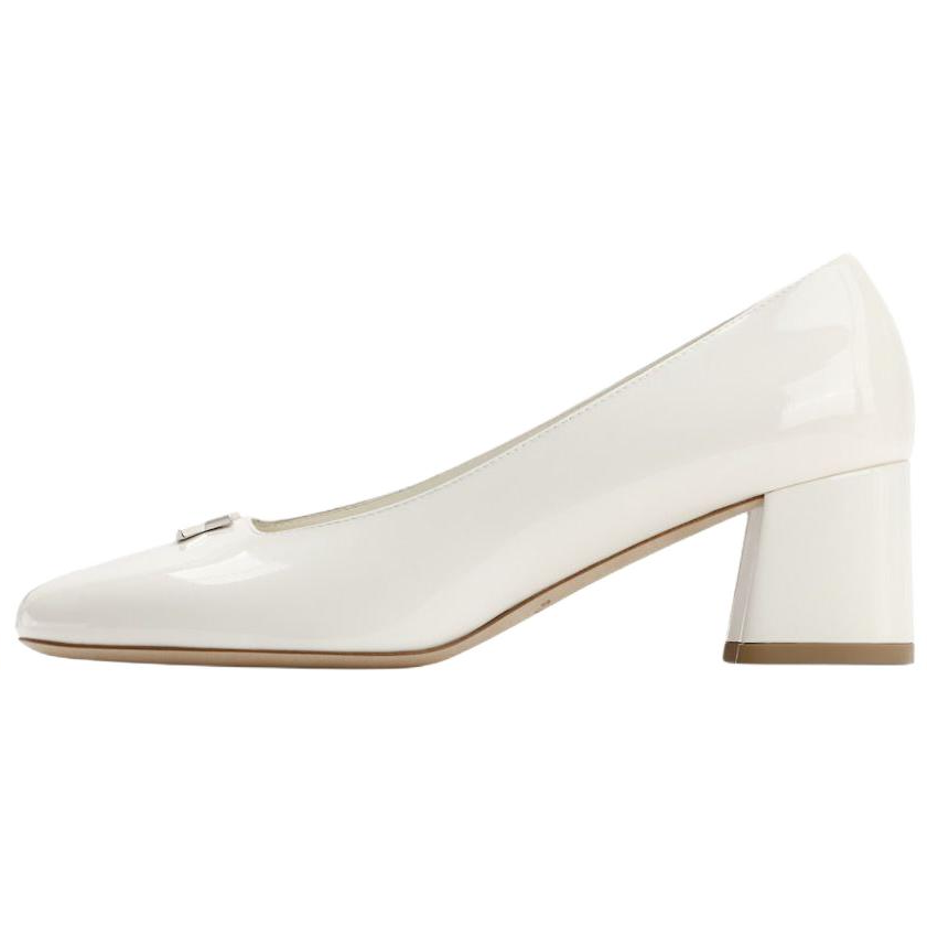 LOUIS VUITTON Swing Chunky Heel High Heels 5.5cm Women's Milk White