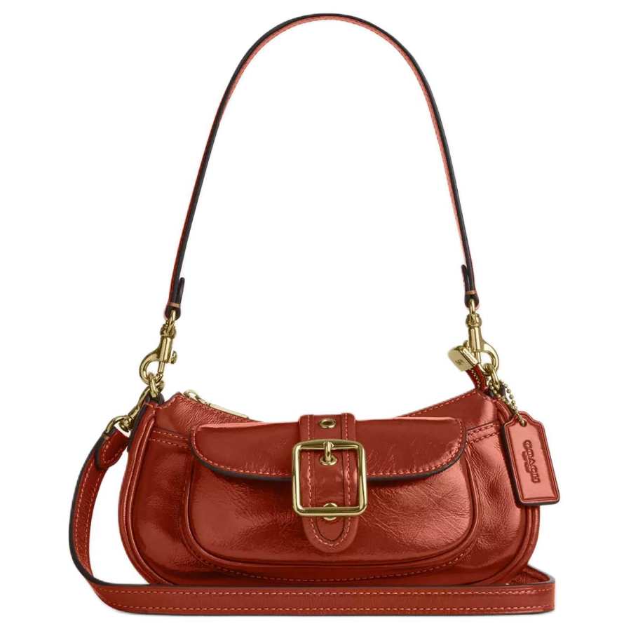 COACH COACH Ashton Leather Shoulder Bag Mini Women's Cinnamon