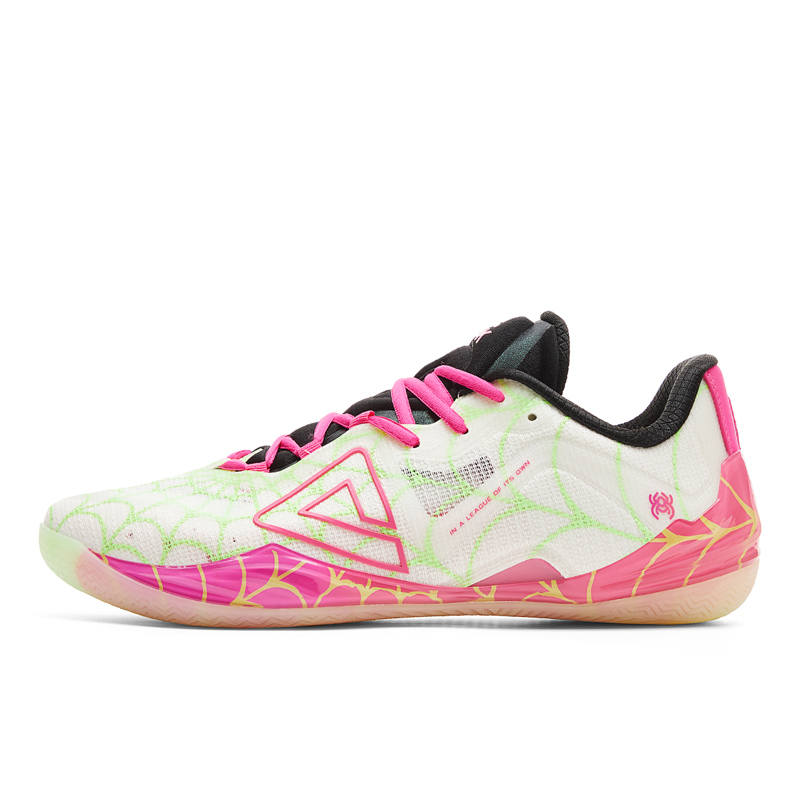 PEAK Tàijí Wúshuang, Spiders Colorway Low top Professional Performance Basketball Shoes Men's Ivory Rose Red