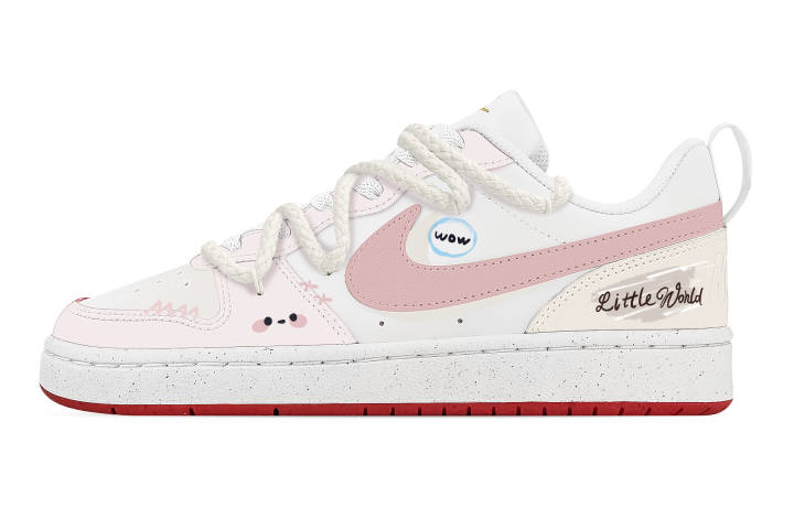 Nike Nike Court Borough Apple Pie Abrasion Resistant Slip Resistant Low top Skateboard Shoes Unisex Custard