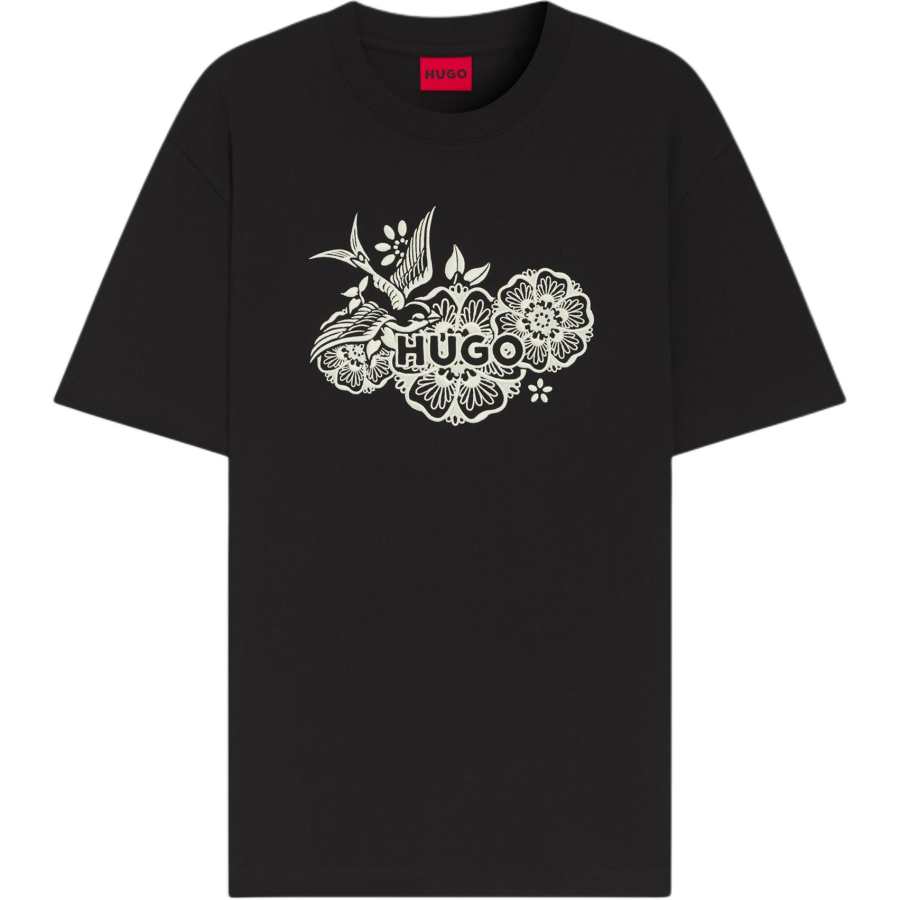 HUGO BOSS T Shirts Men's Black Crew Neck Moderate Straight Fit