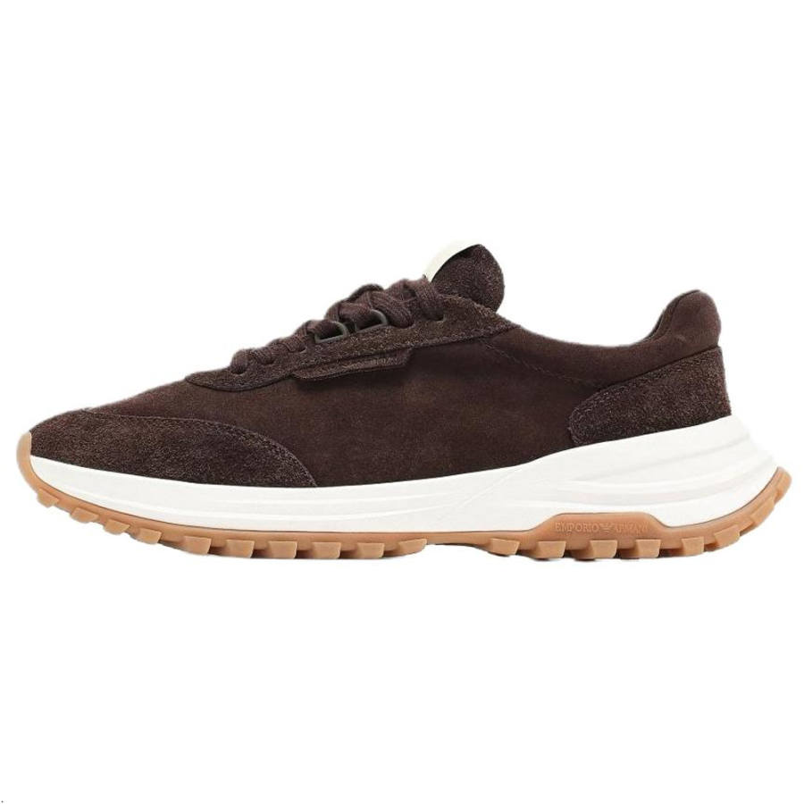 EMPORIO ARMANI Eagle Club Capsule Low top Casual Shoes Men's Dark Brown