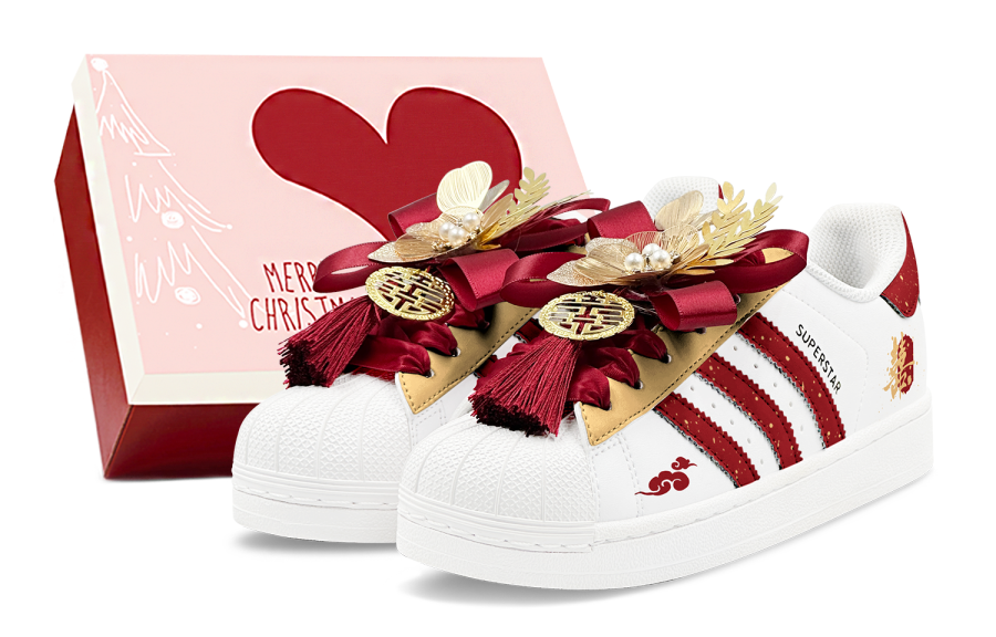 Adidas Originals Superstar 2 Skateboard Shoes Unisex Low Top White/Red/Yellow