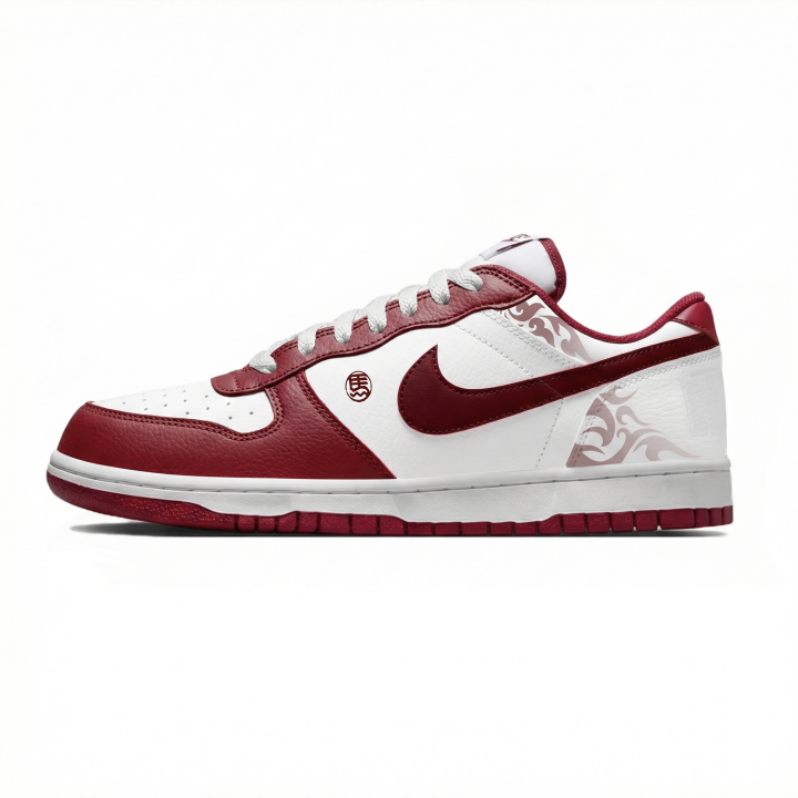 Nike Nike Big Lemon Joy Abrasion Resistant Breathable Low top Skateboard Shoes Men's White Red