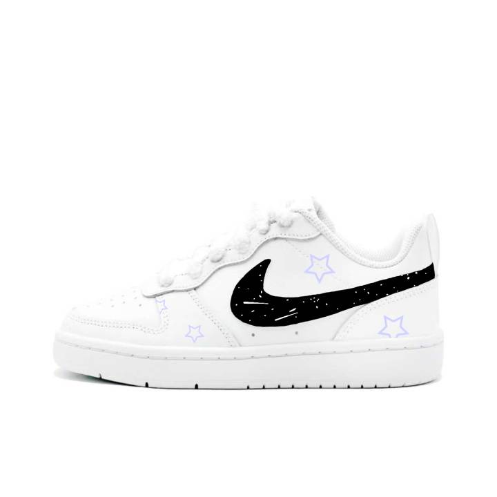 Nike Nike Court Borough 2 White Trace Purple Star, Kung Fu Rabbit Leather Cushioning Abrasion Resistant Slip Resistant
