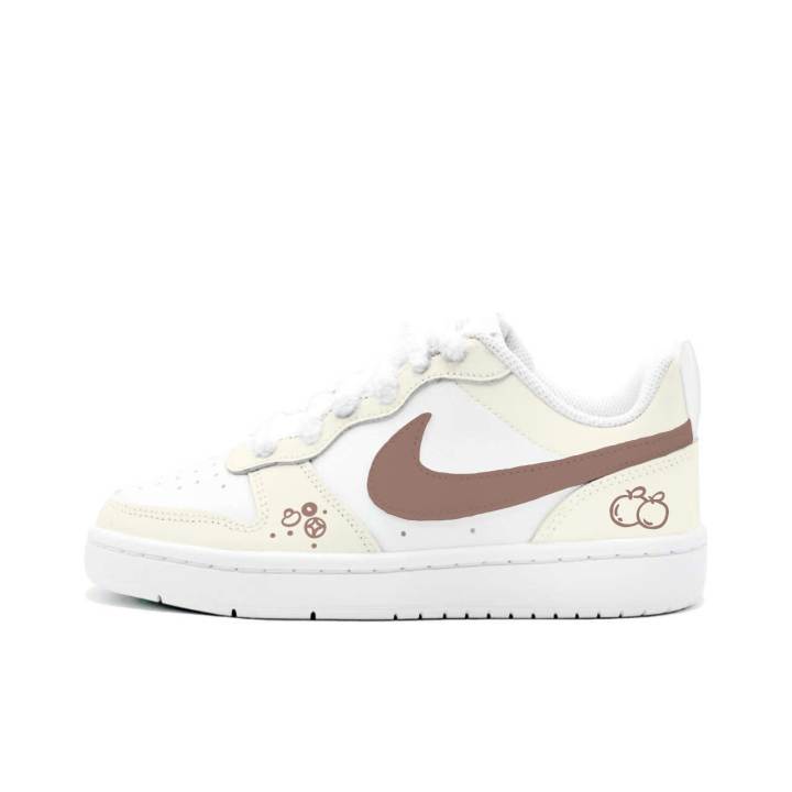 Nike Nike Court Borough 2 Apricot Coffee Rhythm, Kung Fu Rabbit Leather Cushioning Abrasion Resistant Slip Resistant Low top
