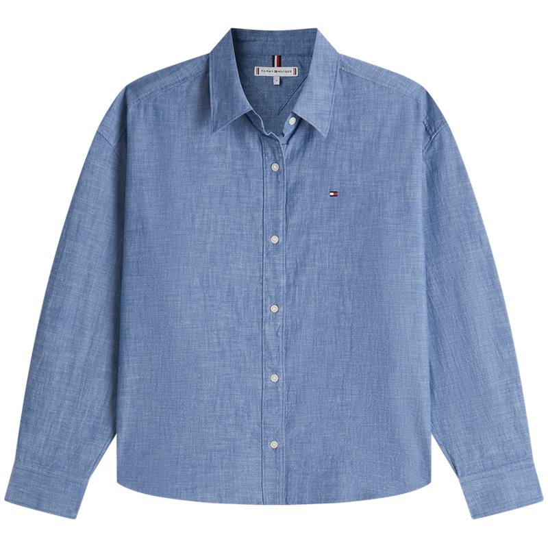Tommy Hilfiger Shirts Women's Blue DVA Lapel Moderate
