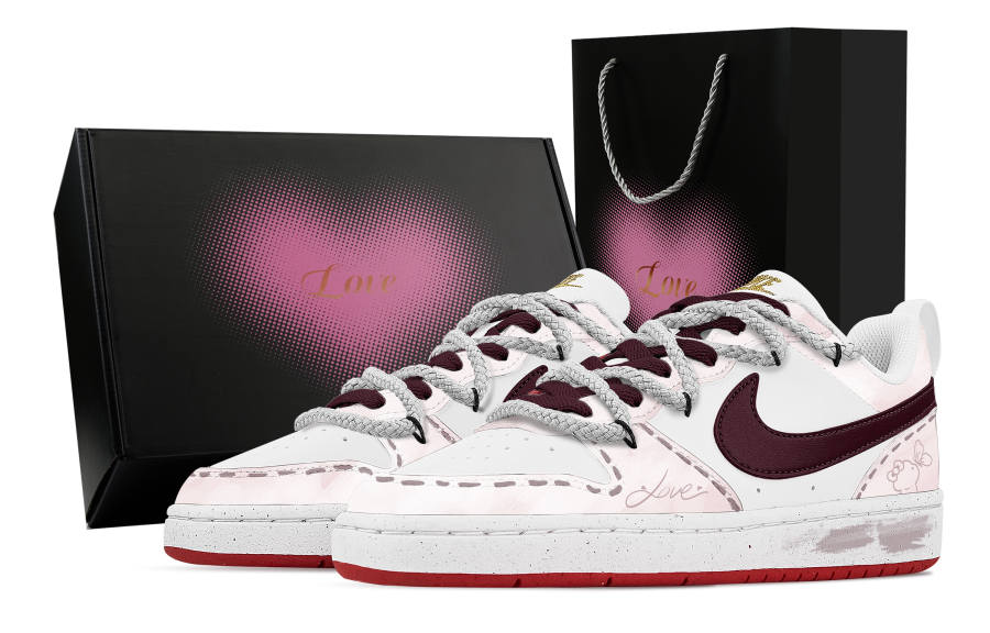 Nike Nike Court Borough Butterfly Kiss, Heart Box Abrasion Resistant Slip Resistant Low top Skateboard Shoes Unisex