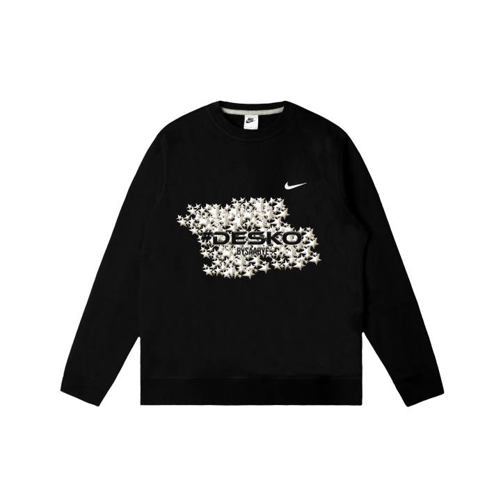 Nike Nike Club Sweatshirts Men's Black Crew Neck Moderate Regular