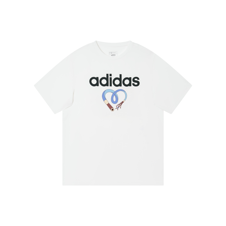 Adidas Adidas T Shirts Unisex White Crew Neck Thin Straight Fit