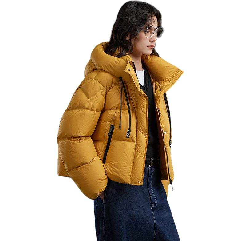 YALU Down Jackets Women's Hooded Moderate Puffer Jacket
