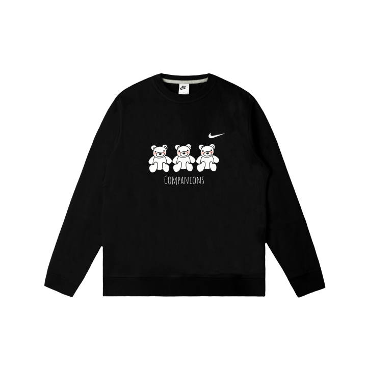 Nike Nike Club Sweatshirts Men's Black Crew Neck Moderate Regular