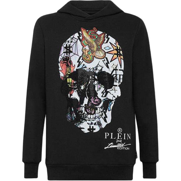 Philipp Plein skull-print crystal-embellished hoodie