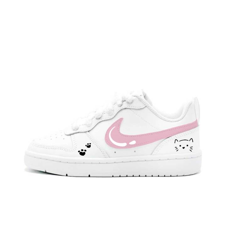 Nike Nike Court Borough 2 Soft Paw Kitten, Kung Fu Rabbit Leather Cushioning Abrasion Resistant Slip Resistant Low top