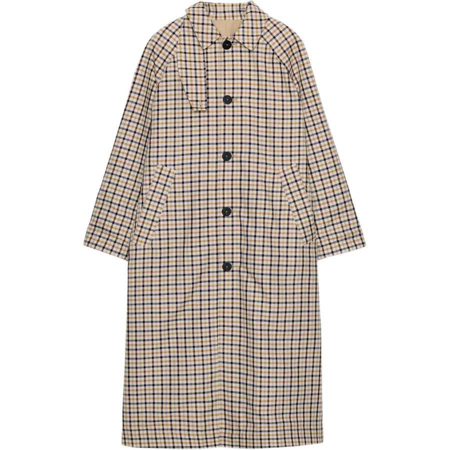 ZARA Trench Coats Women's Beige Brown Lapel Moderate