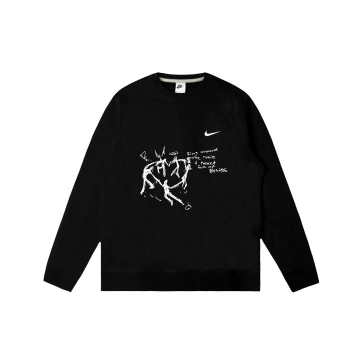 Nike Nike Club Sweatshirts Men's Black Crew Neck Moderate Regular