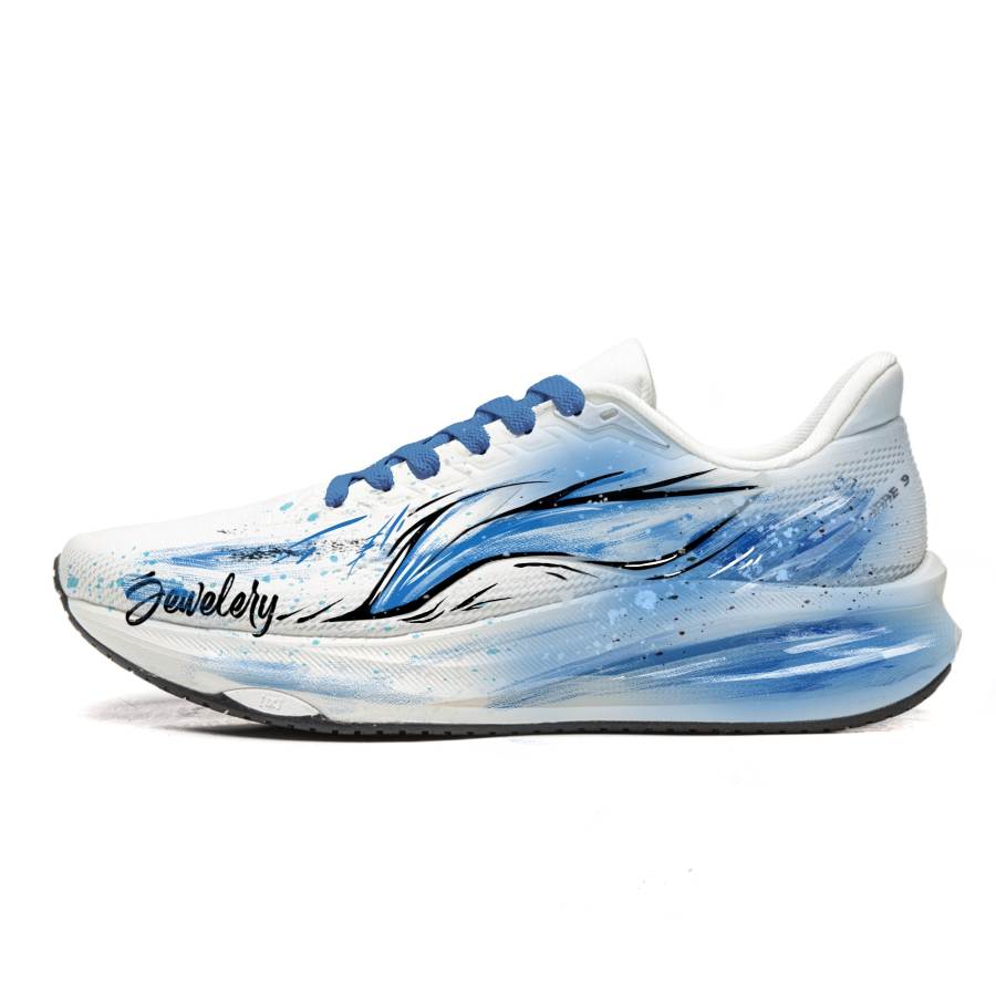 Li-Ning Li Ning Red Hare 9 Jacquard Rebound Breathable Low top TUFF RB Rubber Outsole Running Shoes Men's Blue White