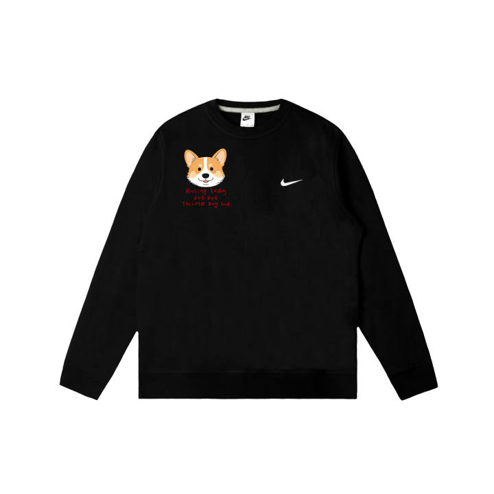 Nike Nike Club Sweatshirts Men's Black Crew Neck Moderate Regular