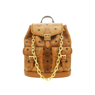 MCM Aren Artificial Leather With Cow Leather Backpack Mini Women's Brown