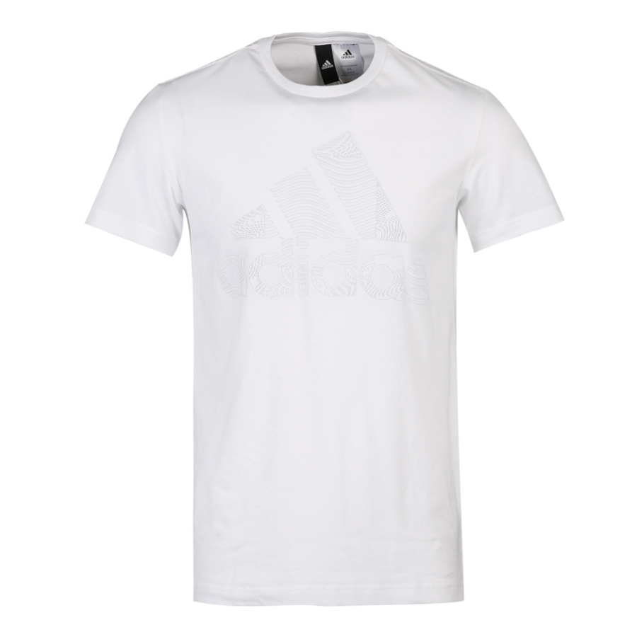 Adidas Adidas T Shirts Men's White Crew Neck Moderate Straight Fit