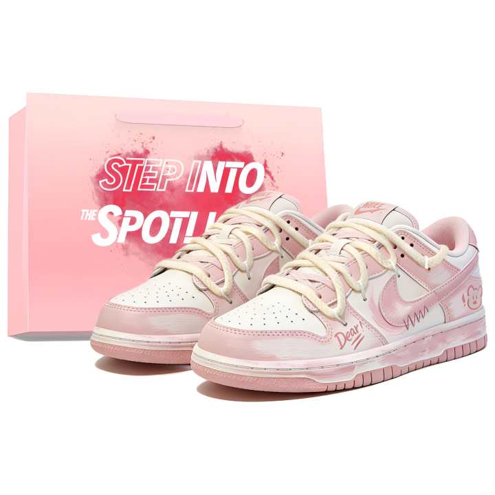 Nike Nike Dunk Low top Skateboard Shoes Women's White Pink