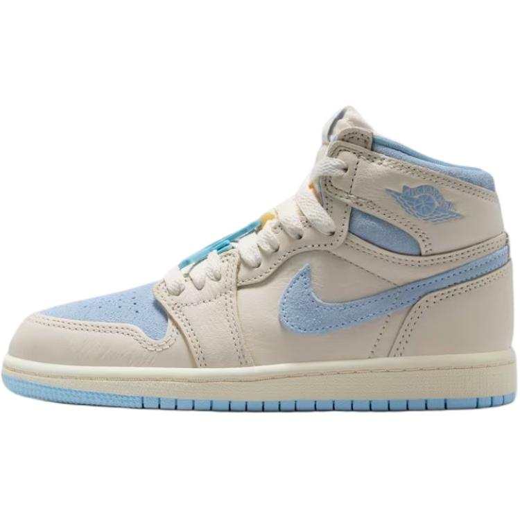 Jordan Jordan Air Jordan 1 High top Basketball Shoes Beige Blue Kids'