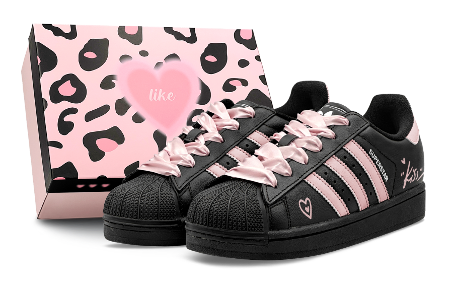 Adidas Originals Superstar 2 Couple's, Practical Joke Kiss, Romantic, Sweet Style, Girly GS Low top Skateboard Shoes