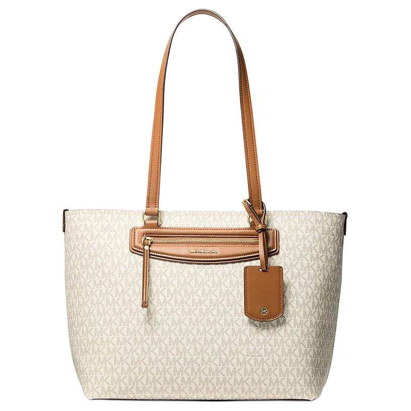 MICHAEL KORS Jet Set Travel Coated Canvas With Artificial Leather Tote Bag, Shoulder Bag Medium Women's