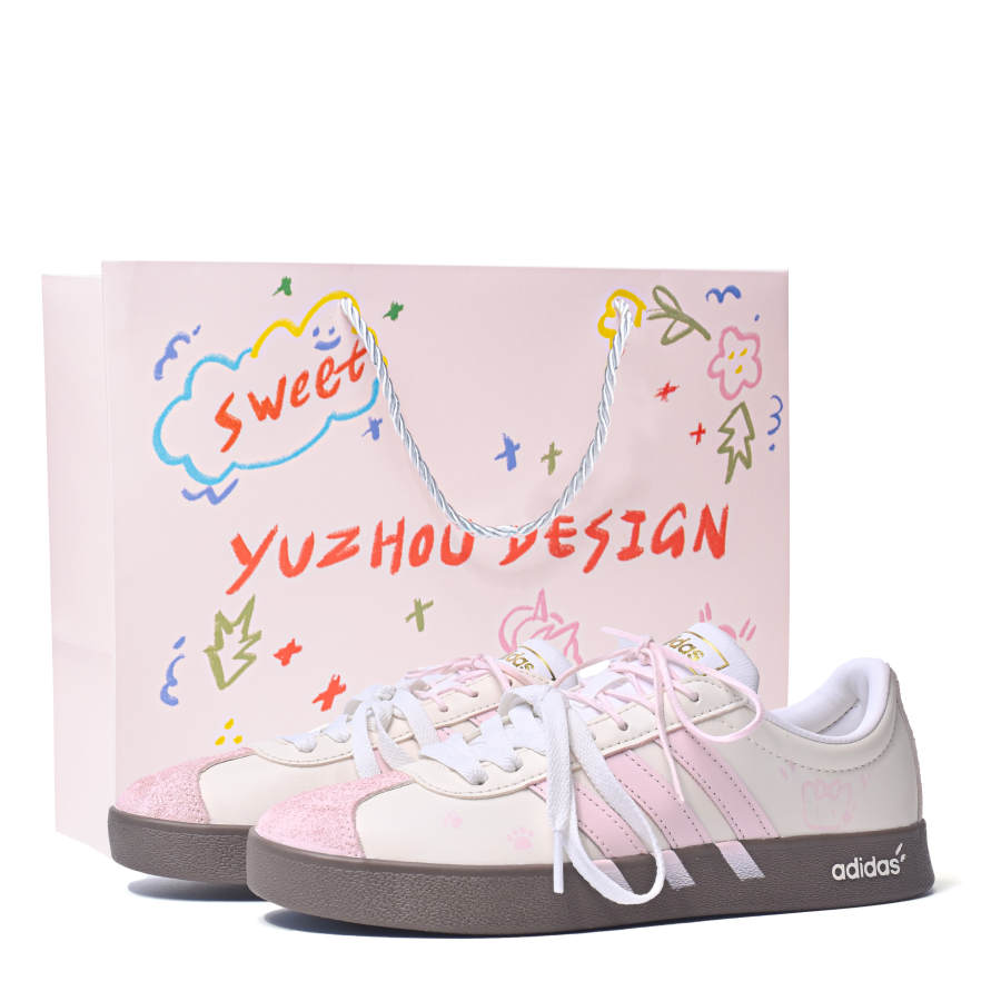 Adidas Adidas Vl Court Classic Sweet Meow Words Shopping Bag Low top Skateboard Shoes Women's