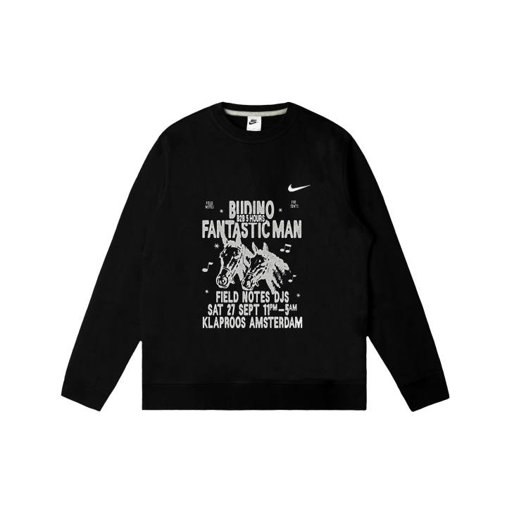 Nike Nike Club Sweatshirts Men's Black Crew Neck Moderate Regular