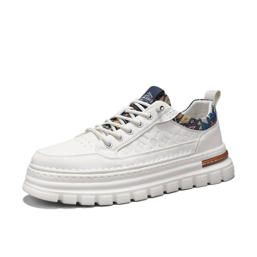 YEARCON Skateboard Shoes Men's Low Top White/Khaki