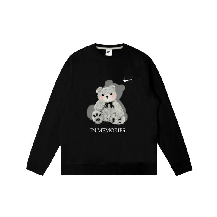 Nike Nike Club Sweatshirts Men's Black Crew Neck Moderate Regular
