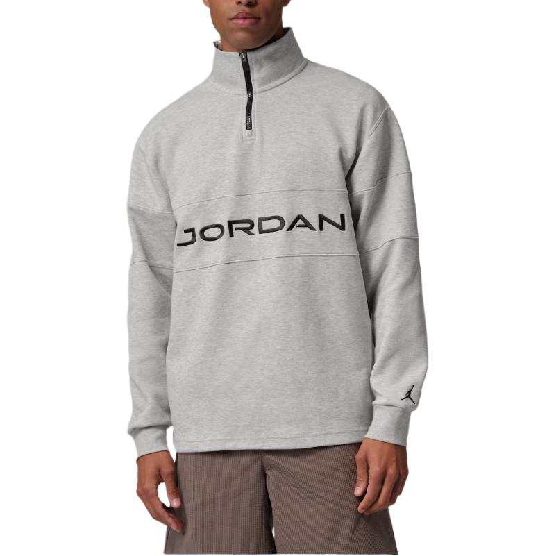 Jordan Jordan Sport Sweatshirts Men's Heather Gray Stand Collar Moderate