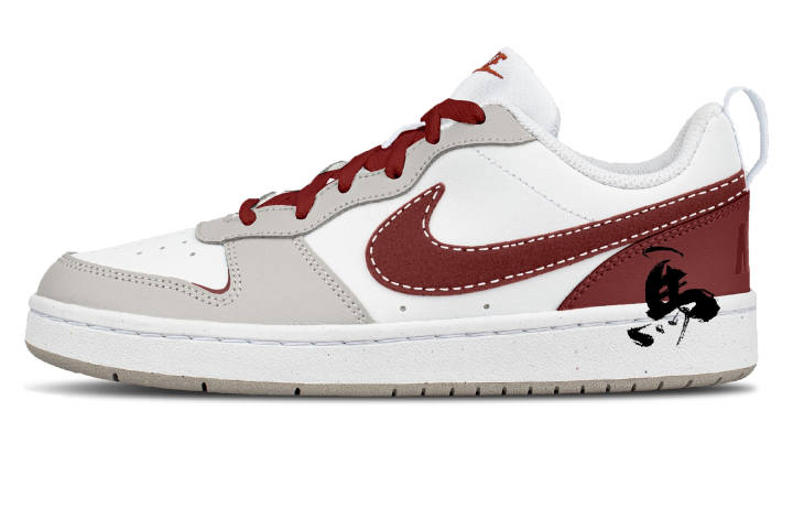 Nike Nike Court Borough Leather Abrasion Resistant Low top Skateboard Shoes Women's White Red