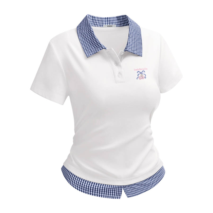 MINISO Polo Shirts Women's Polo Collar Thin Straight Fit