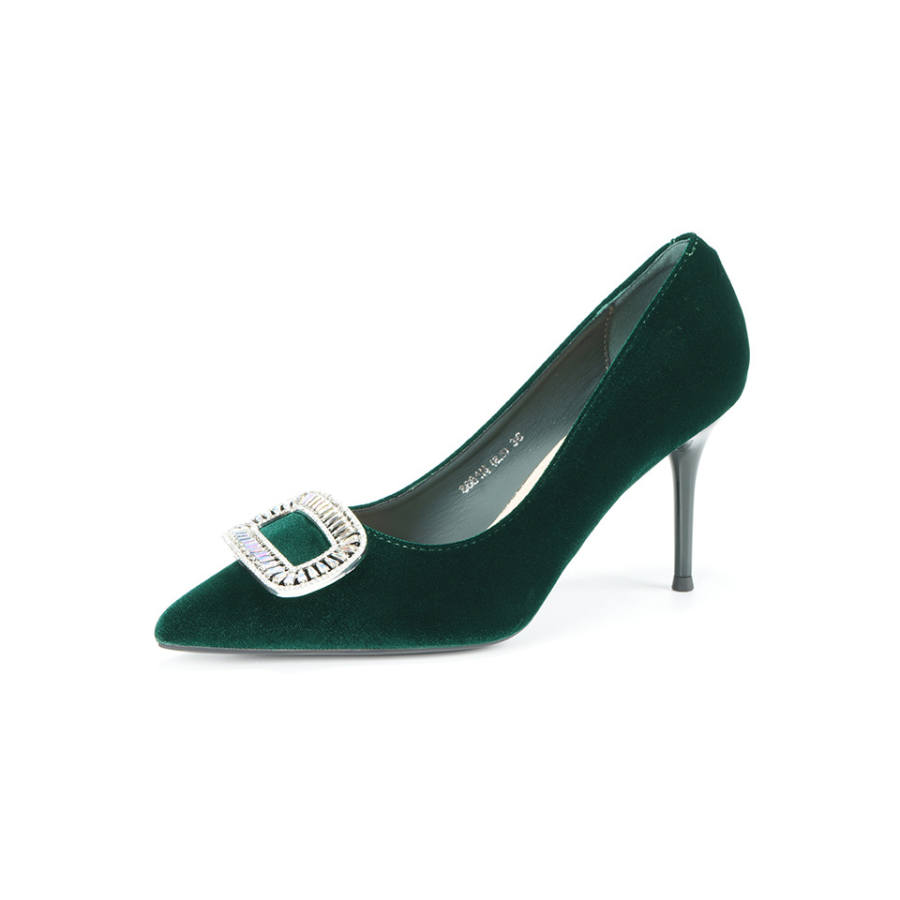 Lanza Luxury Sparkling Rhinestone Slimming, Tall, Vintage, Exquisite, Skin Flattering, Elegant Slim Heel High Heels
