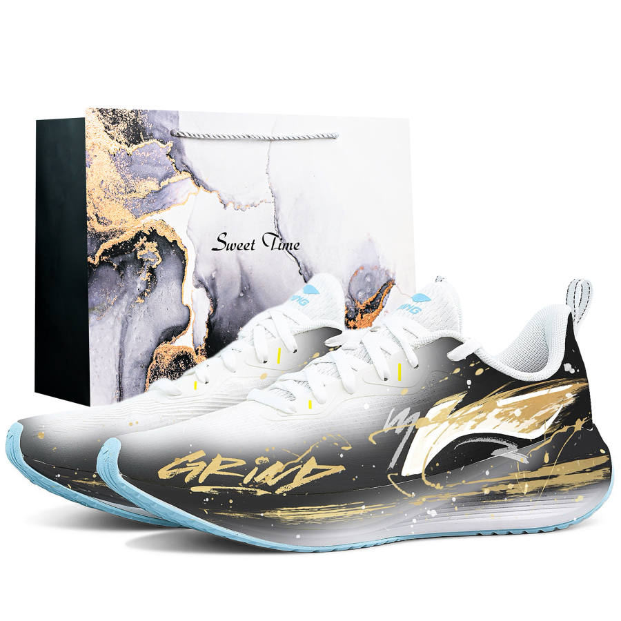 Li-Ning Li Ning Wuyue Cushioning Abrasion Resistant Breathable Slip Resistant Low top Casual Running Shoes Men's Black Gold