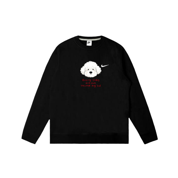 Nike Nike Club Sweatshirts Men's Black Crew Neck Moderate Regular