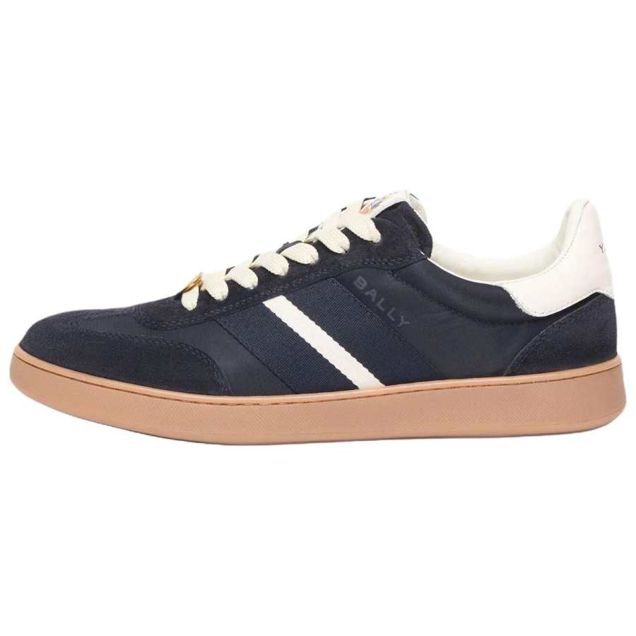 BALLY Crest Low top Skateboard Shoes 1cm Women's Dark Blue & Beige