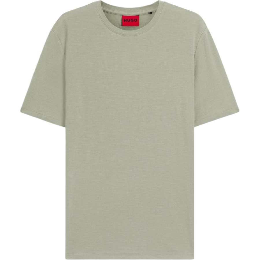 HUGO BOSS T Shirts Men's Light Green Crew Neck Moderate Straight Fit
