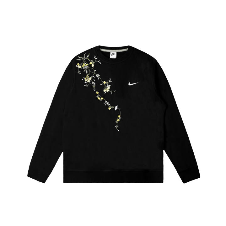 Nike Nike Club Sweatshirts Men's Black Crew Neck Moderate Regular