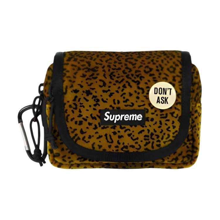 Supreme Supreme Velvet Flock With Cotton Charm Coin Purse Mini Unisex Brown & Black