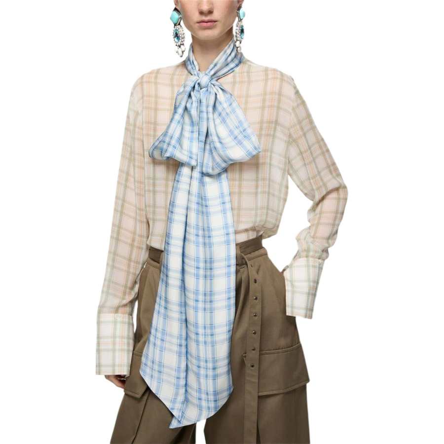 Acne Studios Acne Studios Scarf Detailed Satin Blouse
