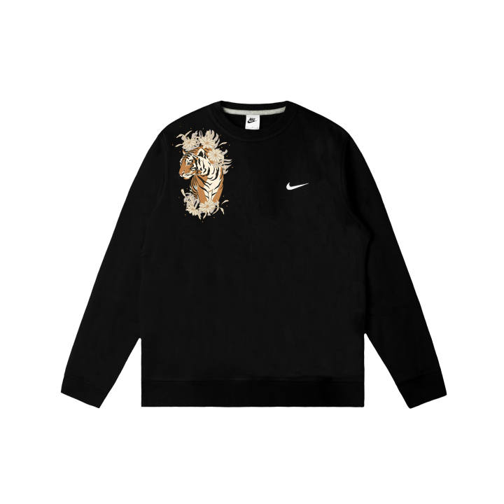 Nike Nike Club Sweatshirts Men's Black Crew Neck Moderate Regular