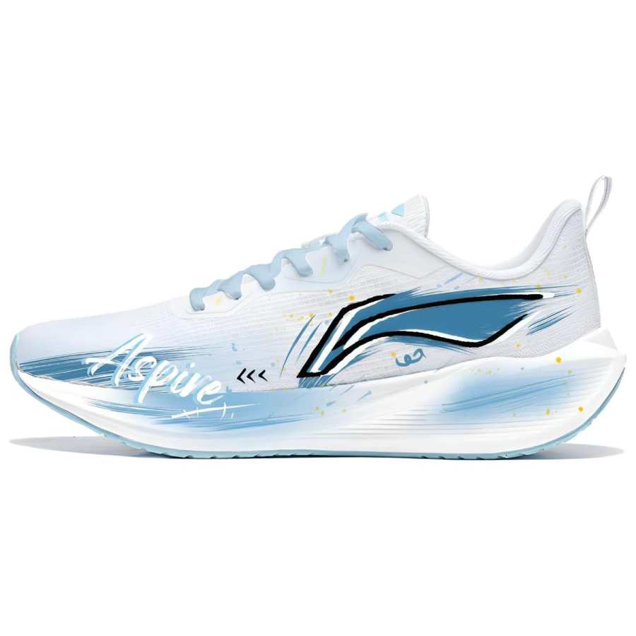 Li-Ning Li Ning Wuyue Mesh Abrasion Resistant Low top Casual Physical Fitness Test & Exam Running Shoes Men's White Blue